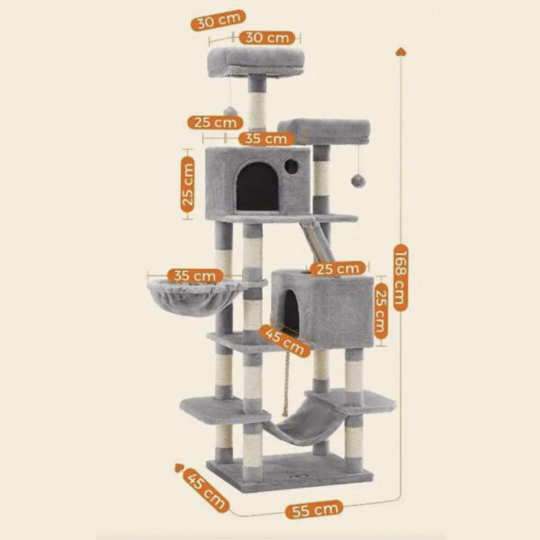 Cat Tree (Tower) – Beige – 168cm